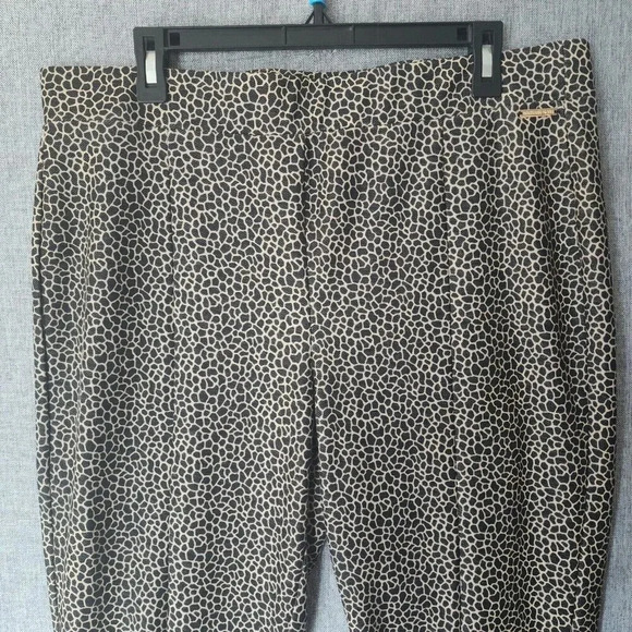 Michael Kors Split Hem Pull On Pants Animal Print Stretch Waist Size XL - Picture 3 of 6